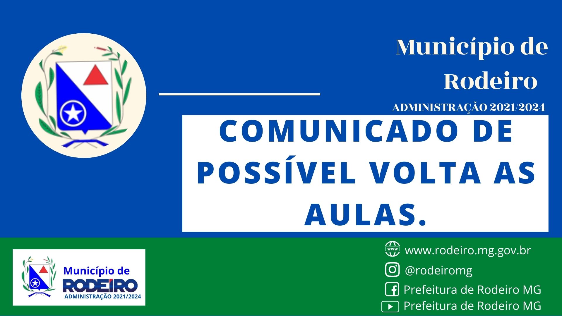 Volta as aulas da rede municipal de Rodeiro