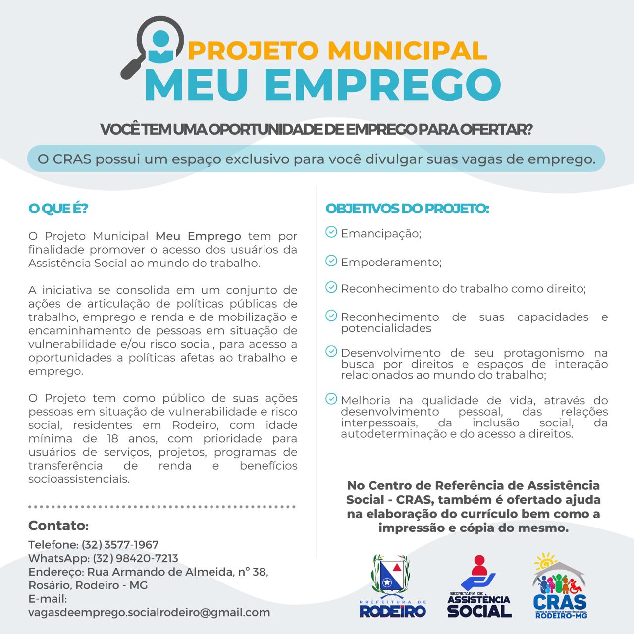 Projeto Municipal Meu Emprego