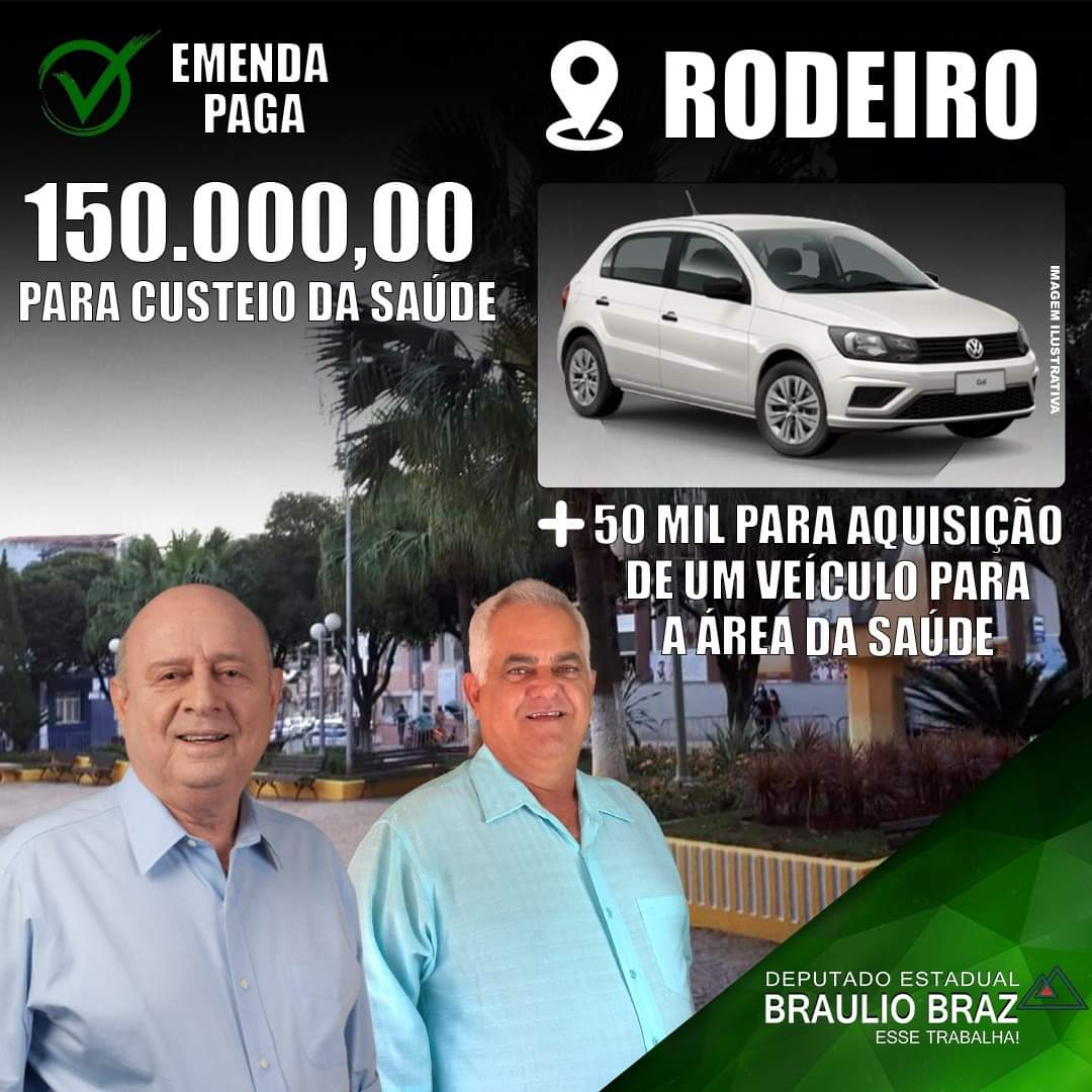 RODEIRO RECEBE R$ 200.000,00 PARA INVESTIMENTOS!