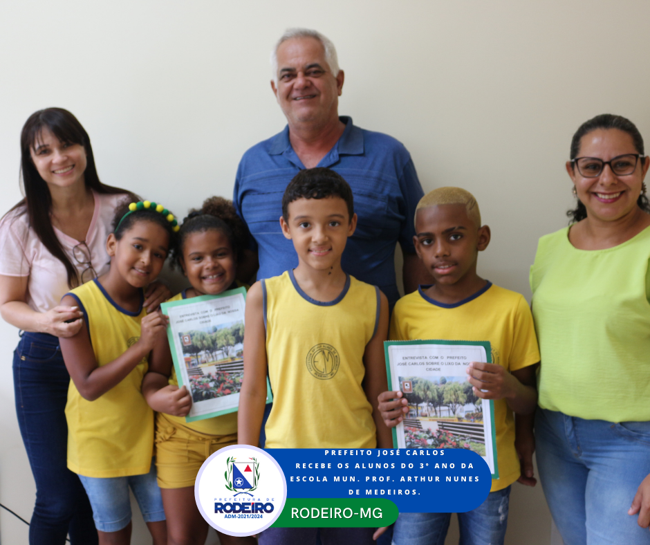 PREFEITO JOSÉ CARLOS RECEBE ALUNOS DA ESCOLA MUN ARTHUR NUNES DE MEDEIROS