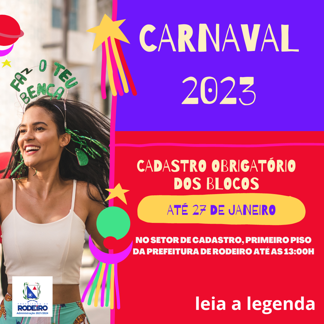 CADASTRAMENTO DOS BLOCOS DE CARNAVAL