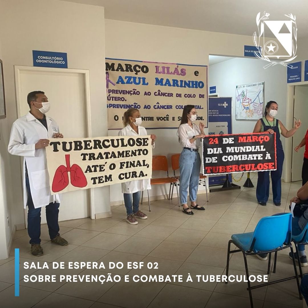 Sala de espera do ESF 02 sobre prevenção e combate à Tuberculose