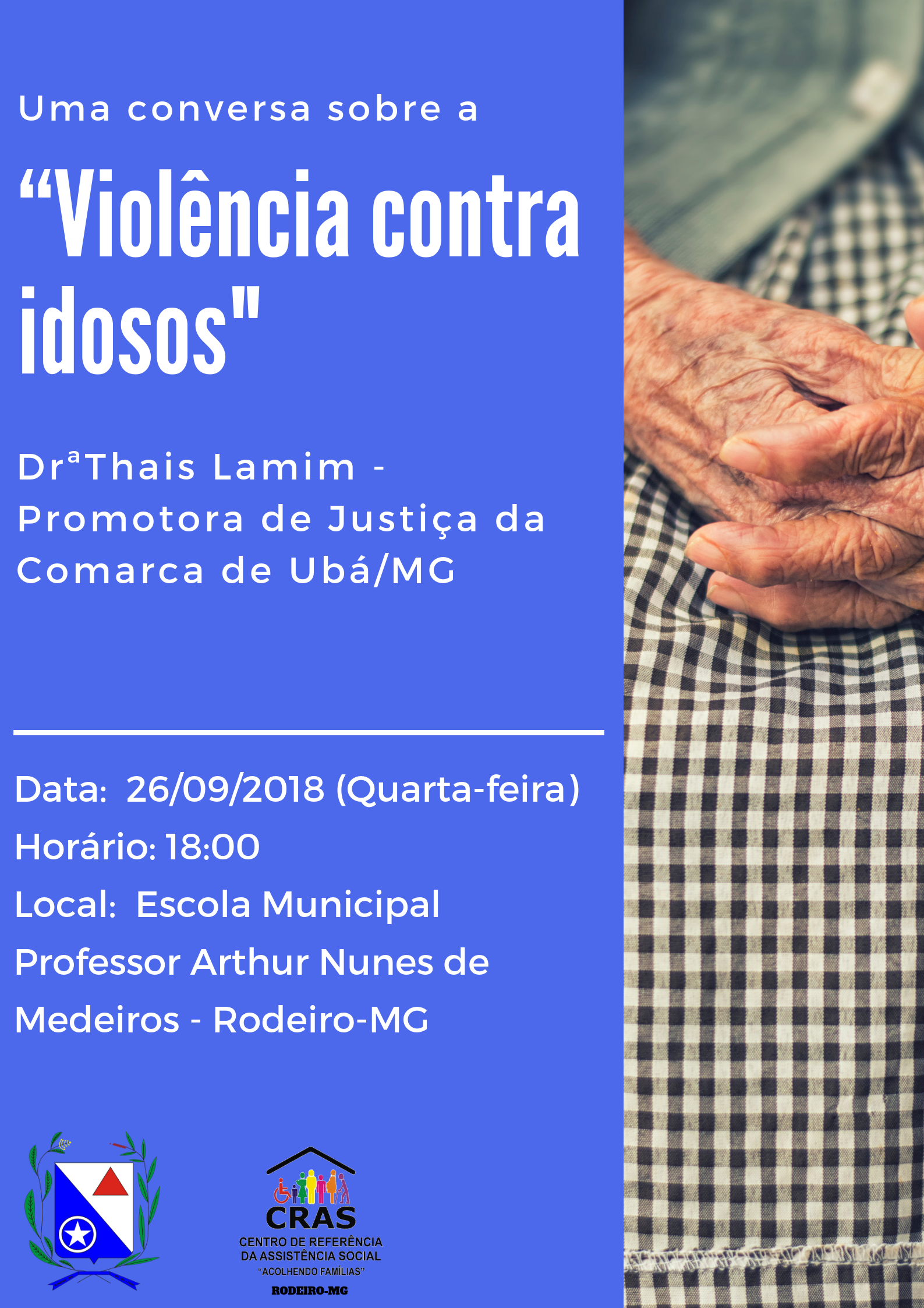 Violência contra idosos será tema de palestra em Rodeiro