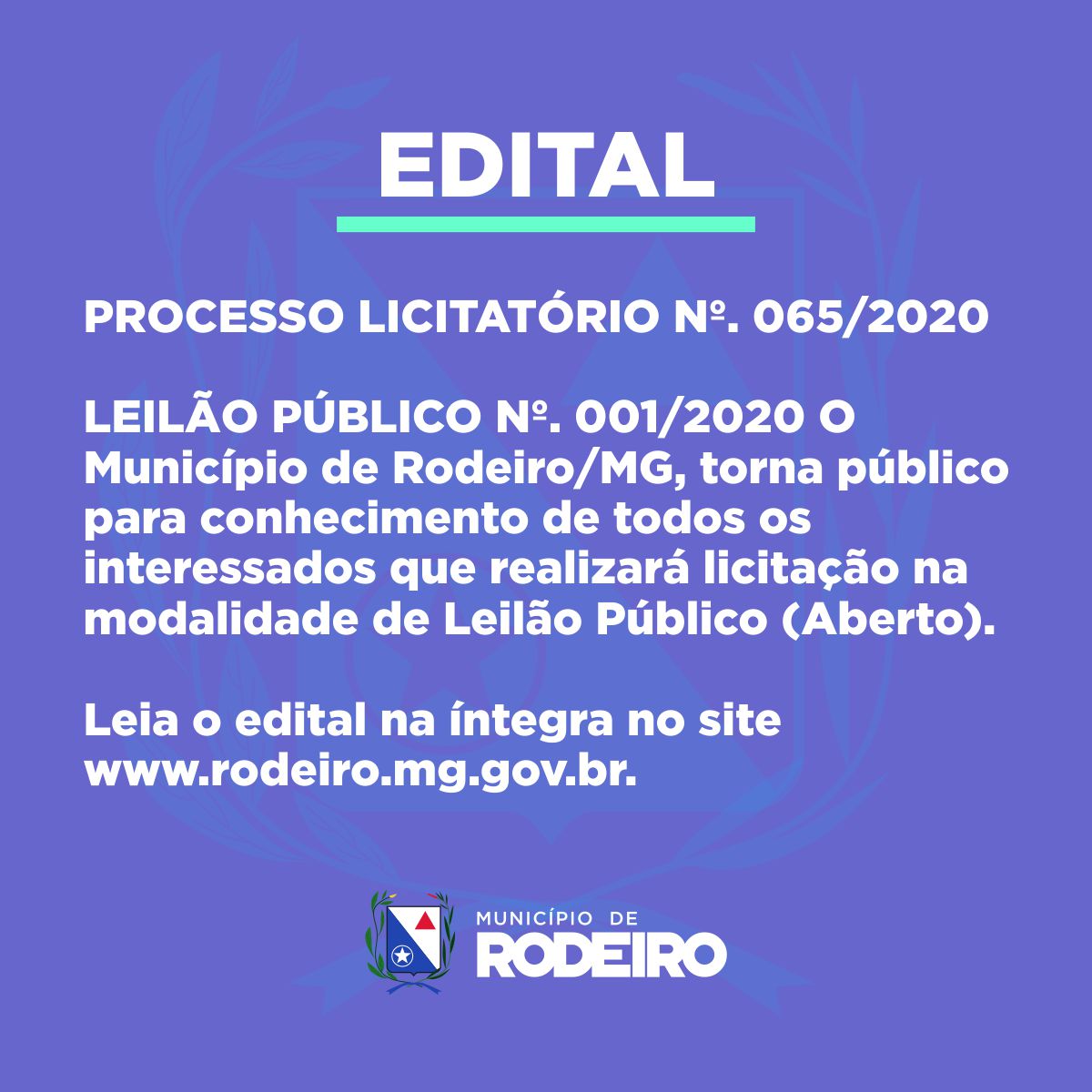 Prefeitura de Rodeiro realiza Leilão de Veículos.