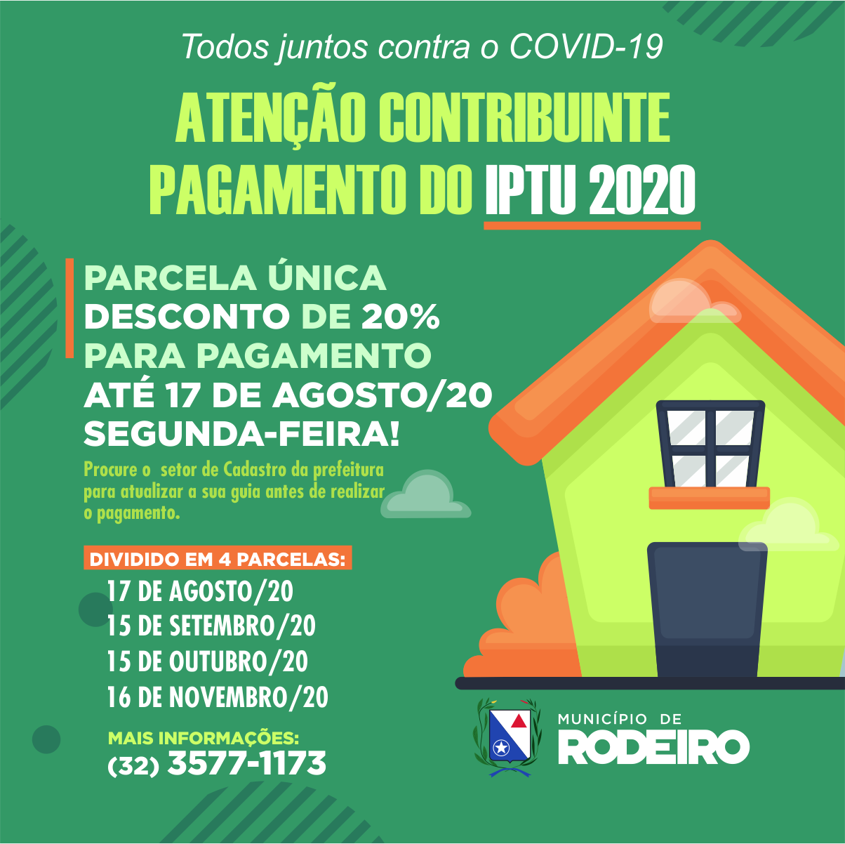 ATENÇÃO CONTRIBUINTE DO IPTU 2020